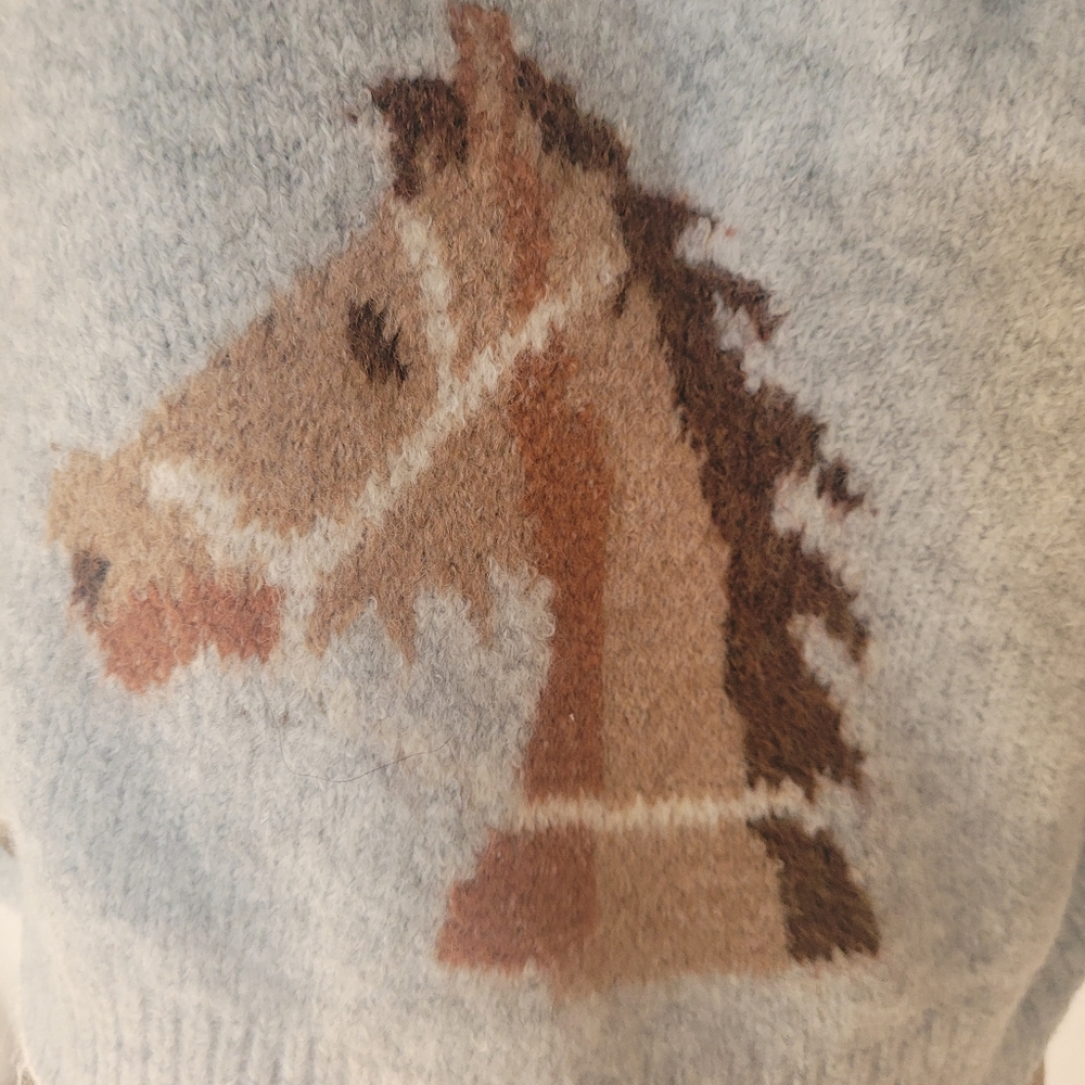 HORSE Graphic Button-Front Cardi, PINK LILY Brand, NIB, S, Hthr Gray & SO CUTE🐎 - Picture 7 of 11